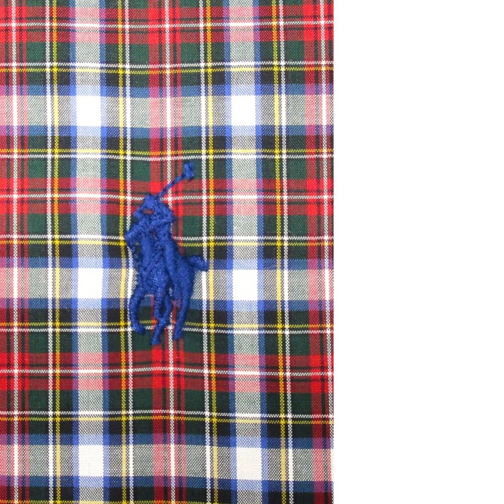 POLO RALPH LAUREN CUSTOM FIT 100% COTTON SHIRT RED/GREEN PLAID Sz 17 X-LARGE, XL